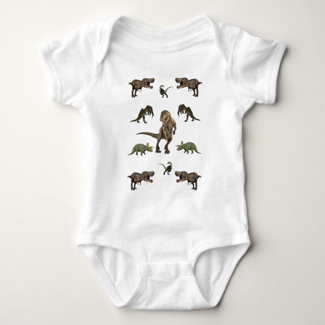 T-shirts Papel de enrolamento do dinossauro (Frente)
