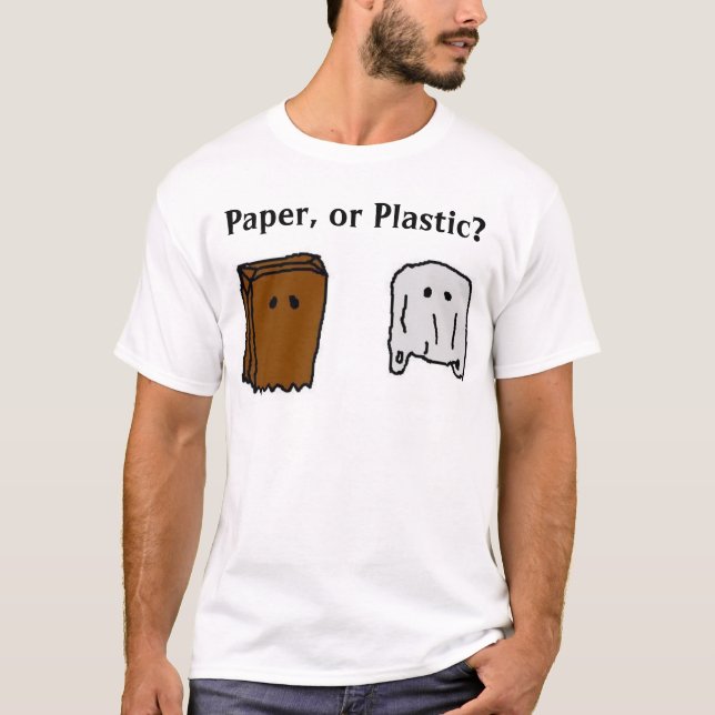 T-shirts papel ou plástico (Frente)