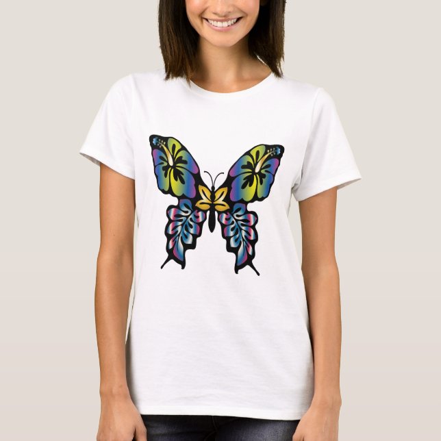 T-shirts Papillon Damas design de Borboleta. (Frente)