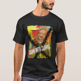 T-shirts para baixo com palhaços