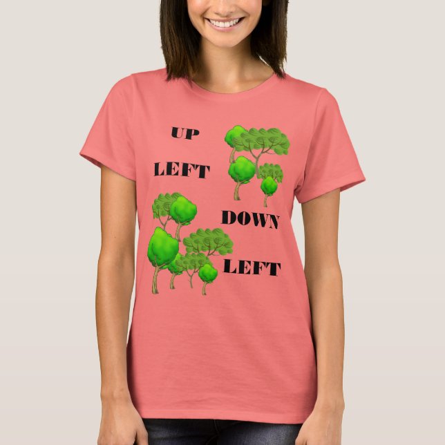 T-shirts Para Cima e para Baixo à Esquerda (Frente)
