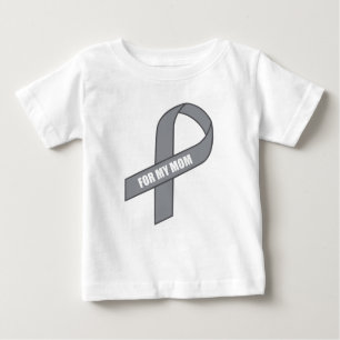 T-shirts Para minha mamã (cinza/fita de prata de Awarness)