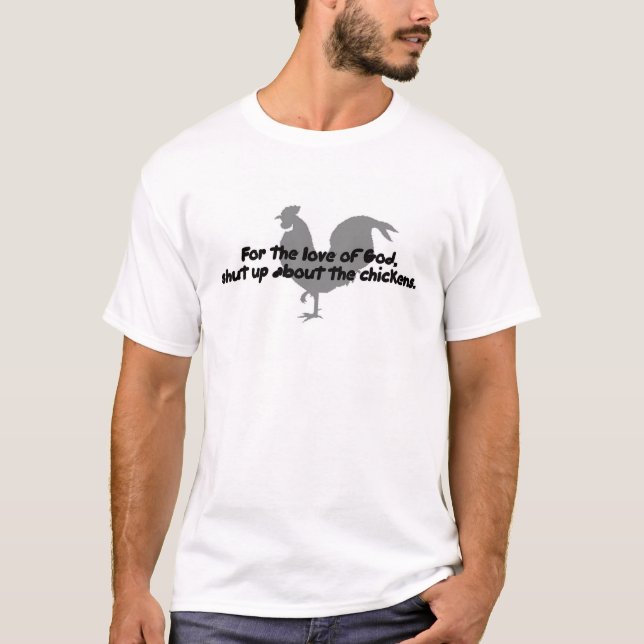 T-shirts Para o amor do deus, feche acima sobre as (Frente)
