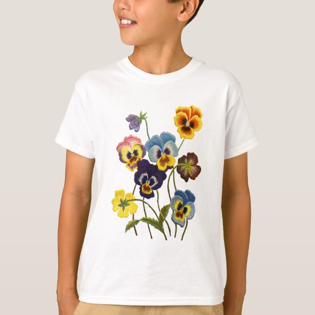 T-shirts Parada bordada de painéis (Frente)