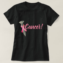 T-shirts Parafuso da fita rosa do câncer de mama