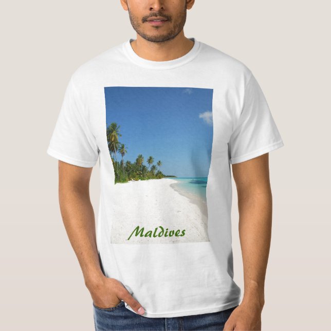 T-shirts Paraíso da praia com palmeiras (Frente)