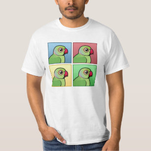 T-shirts Parakeet Rosa-rodeado de quatro cores