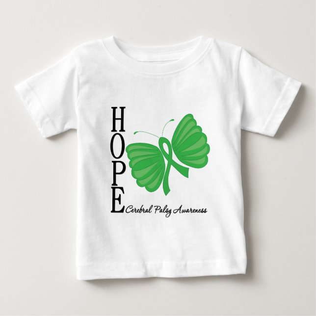 T-shirts Paralisia cerebral da borboleta da esperança (Frente)