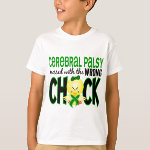 T-shirts Paralisia cerebral sujada com o pintinho errado