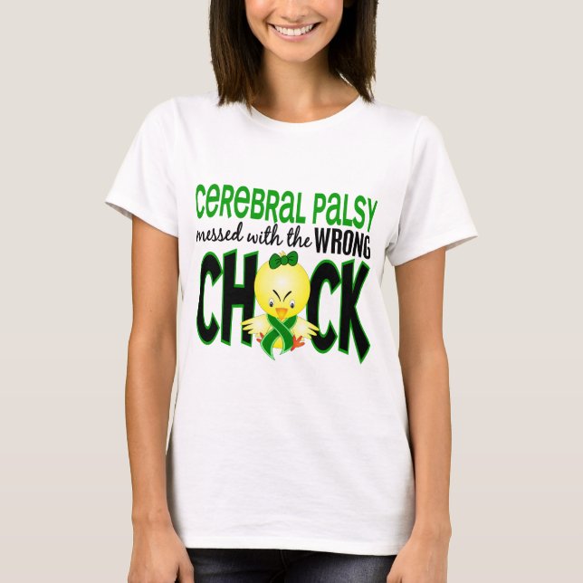 T-shirts Paralisia cerebral sujada com o pintinho errado (Frente)