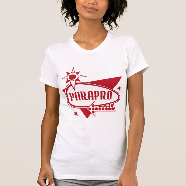 T-shirts Parapro - os anos 60 vermelhos retros inspiraram o (Frente)