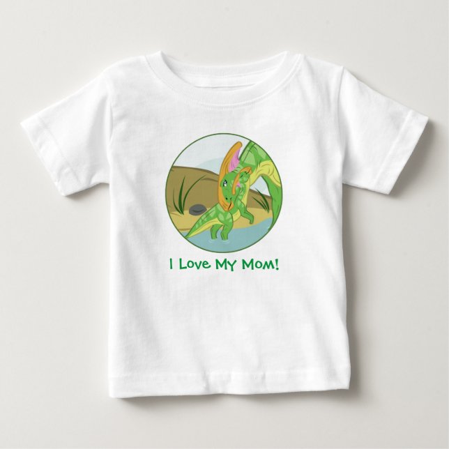 T-shirts Parasaurolophus Mãe e Bebê (Frente)