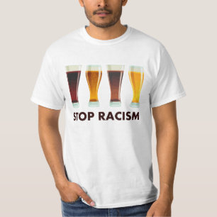T-shirts Pare a igualdade da cerveja do racismo do álcool