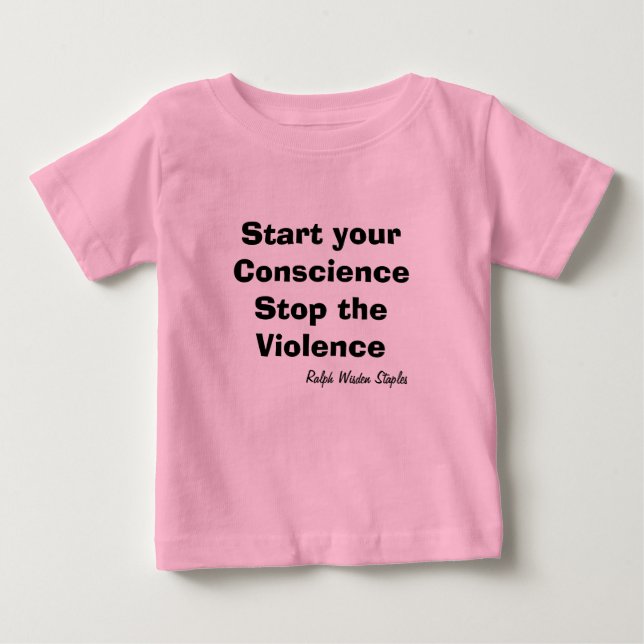 T-shirts Pare com a violência, bebê (Frente)