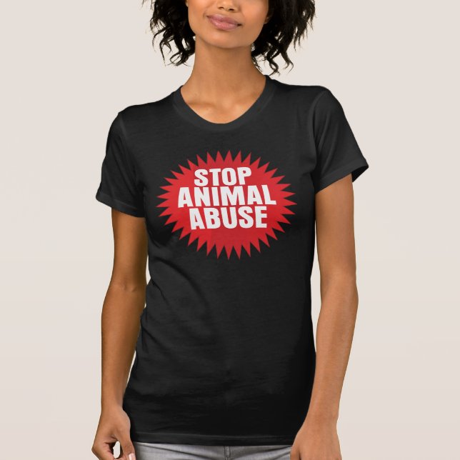 T-shirts Pare o abuso animal (Frente)