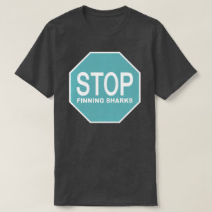 T-shirts Pare o sinal dos tubarões de Finning