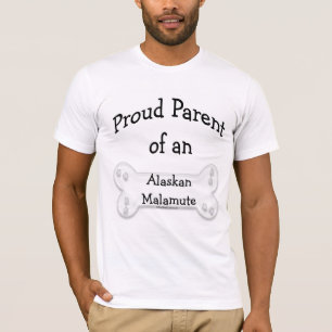 T-shirts Parente Orgânico de Malamute no Alasca