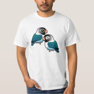 T-shirts Pares adoráveis mascarados azul do Lovebird