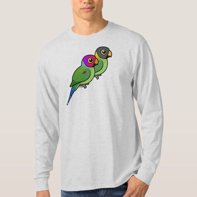 T-shirts pares Ameixa-dirigidos do Parakeet (Frente)
