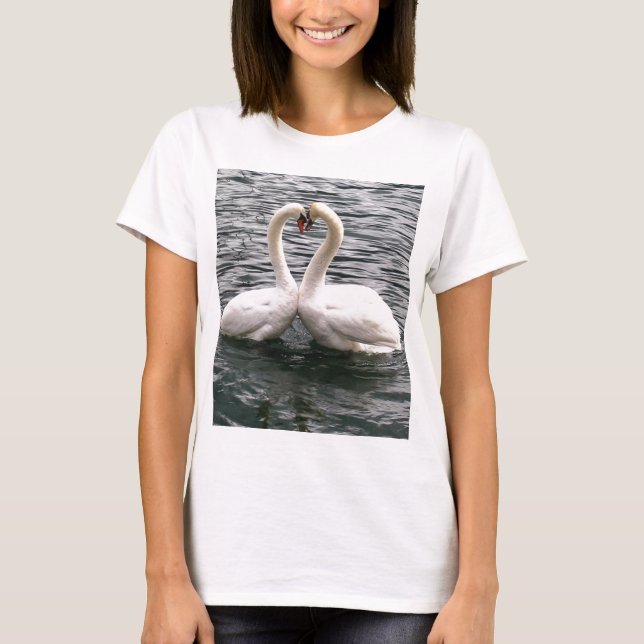 T-shirts Pares bonitos da cisne (Frente)
