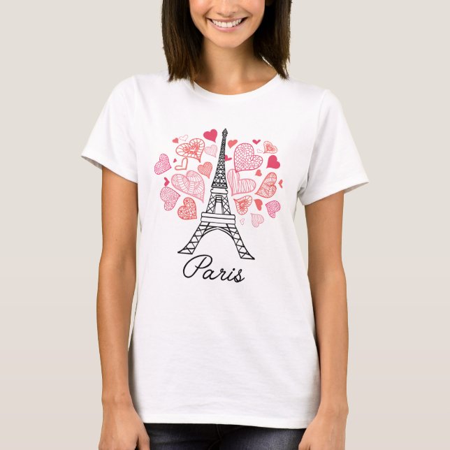 T-shirts Paris, França Love (Frente)