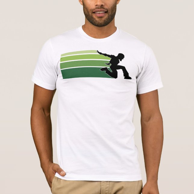 T-shirts Parkour alinha a cor clara verde (Frente)