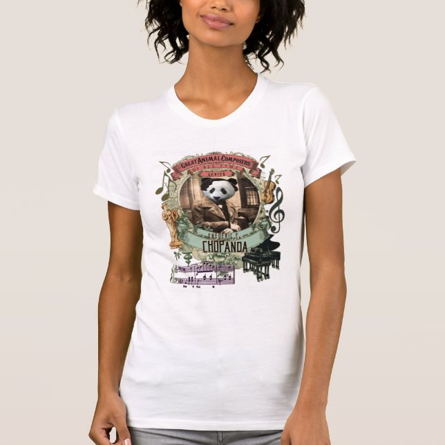 T-shirts Paródia animal de Chopin do compositor da panda (Frente)