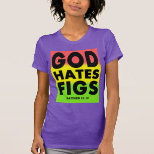 T-shirts Paródia de Westboro dos figos do ódio do deus