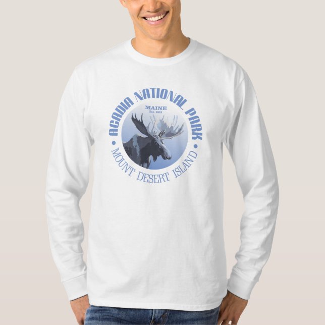T-shirts Parque Nacional Acadia (alce) (Frente)