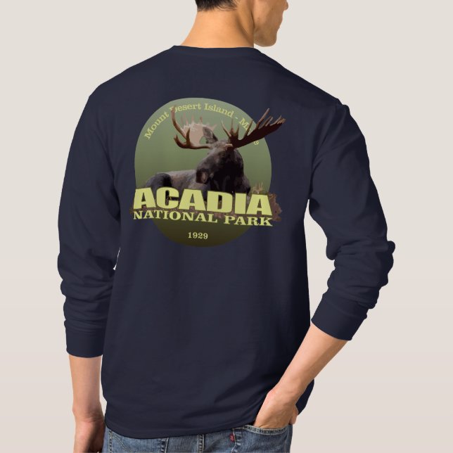 T-shirts Parque Nacional Acadia (Moose) WT (Verso)