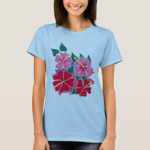 T-shirts Parte superior da arte: Flores do hibiscus da
