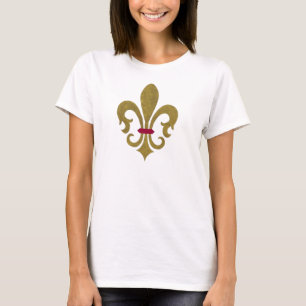 T-shirts parte superior da flor de lis