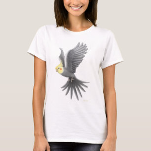T-shirts Parte superior dos espaguetes do Cockatiel do vôo