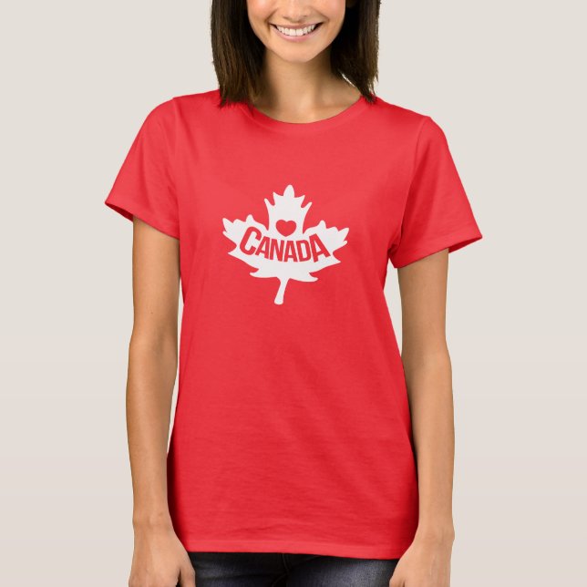 T-shirts Parte superior gráfica canadense das senhoras (Frente)
