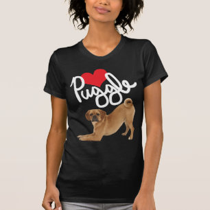 T-shirts Parte superior grande de Bella do amor de Puggle
