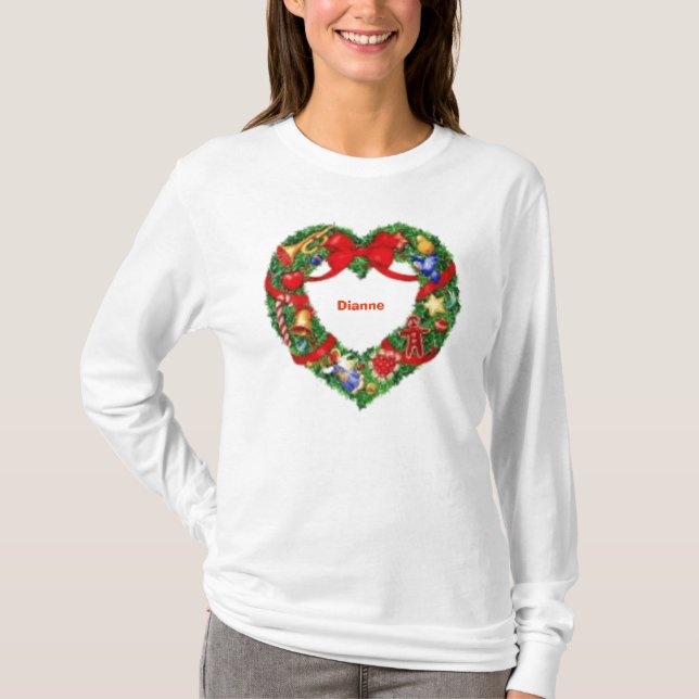 T-shirts Parte superior Monogrammed das senhoras da (Frente)