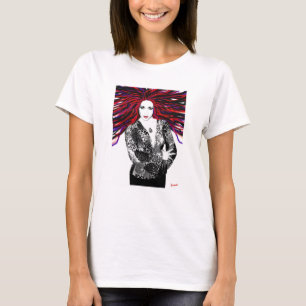 T-shirts Parte superior selvagem de Spaghaetti do cabelo de