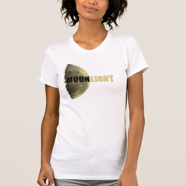T-shirts Parte traseira da lua & da flor de lis do luar (Frente)