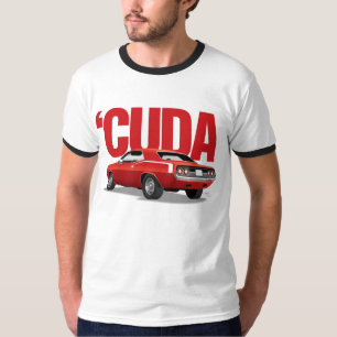 T-shirts 'Parte traseira vermelha de Cuda com texto