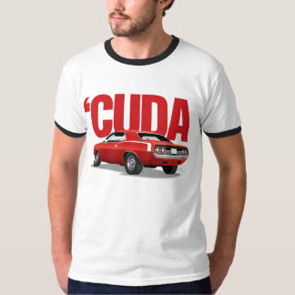 T-shirts 'Parte traseira vermelha de Cuda com texto