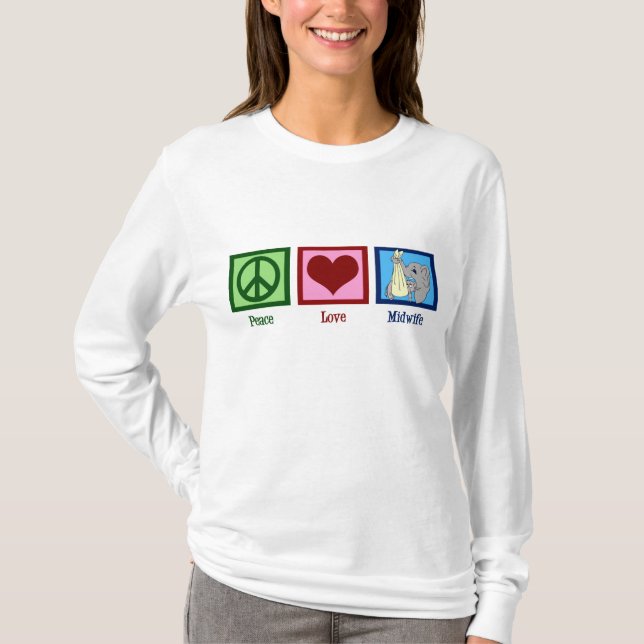 T-shirts Parteira do amor da paz (Frente)