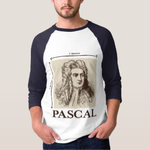 T-shirts Pascal = 1 newton por a piada quadrada da