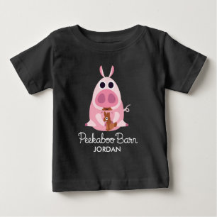 T-shirts Páscoa do celeiro do Peekaboo suspeitoso o porc