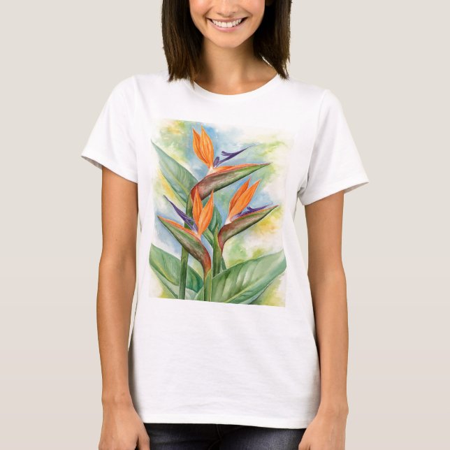 T-shirts Pássaro da arte da flor de paraíso - multi (Frente)