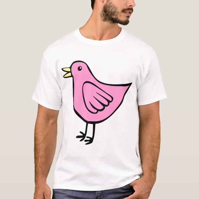 T-shirts Pássaro Pequeno - Rosa (Frente)