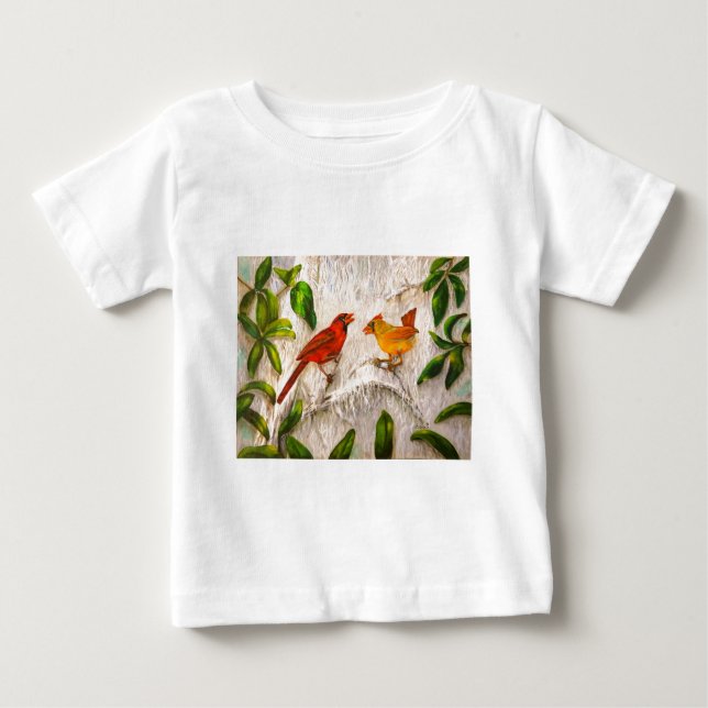 T-shirts Pássaros cardinais (Frente)