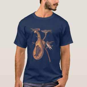 T-shirts Pássaros de Audubon Martin roxo com casa da caba