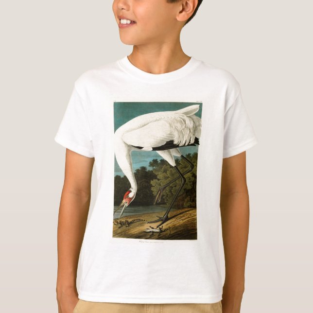 T-shirts Pássaros de John James Audubon do guindaste (Frente)