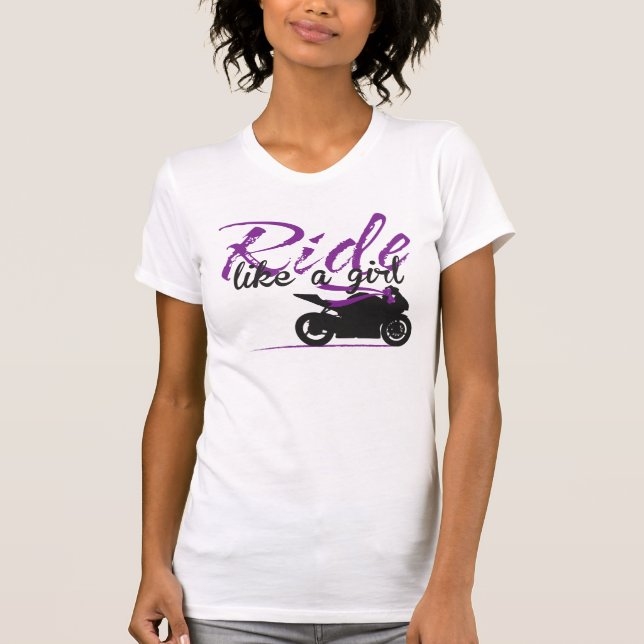 T-shirts Passeio como uma menina - roxo quente (Frente)