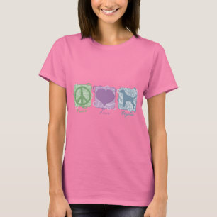 T-shirts Pastel Peace, Love e Vizslas